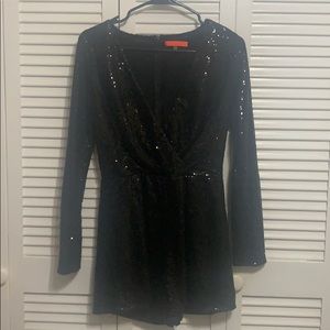 Black sequence romper • size Small